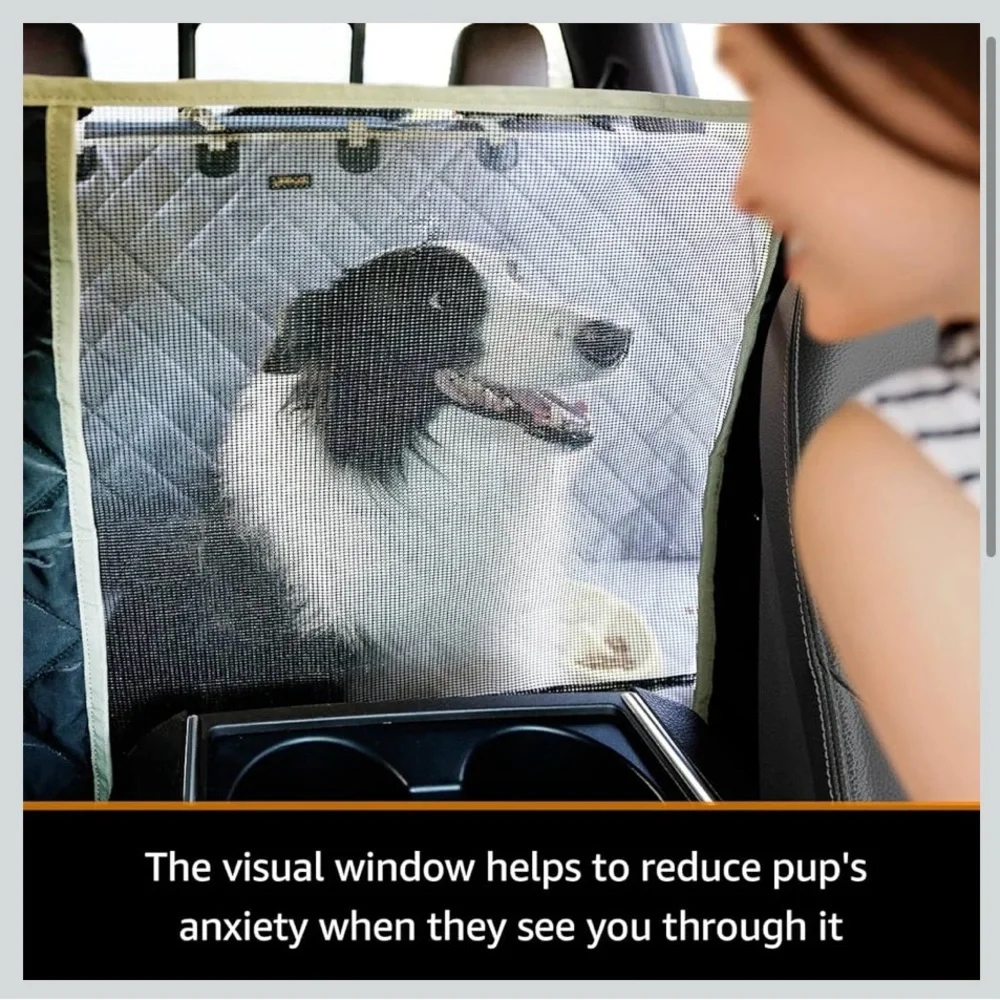 Gray Quilted Dog Full Sized Truck Flip-up Back Seat Seat Cover